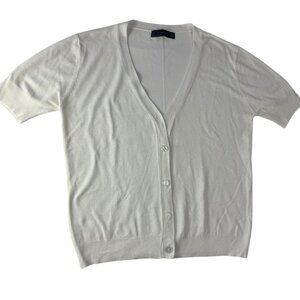 ZARA half Sleeve Cardigan Sweater Shrug.  Ivory Cream. Size Women's L.  Rayon